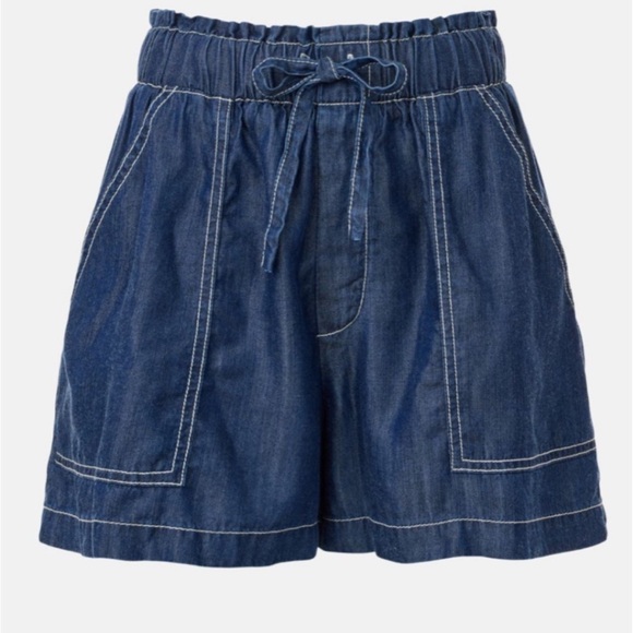 High waist blue flowy shorts - Picture 3 of 4